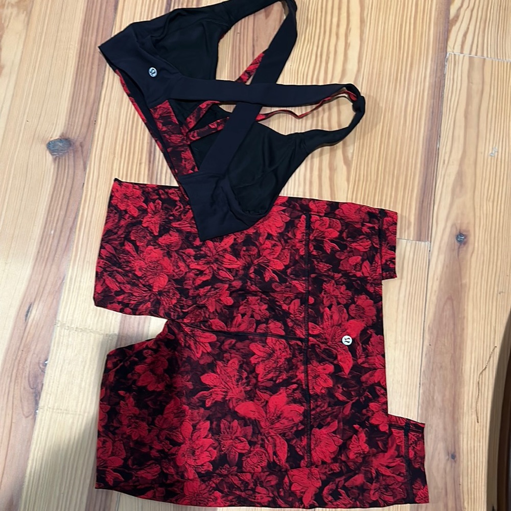 Lululemon tights and bra set.